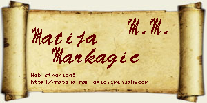 Matija Markagić vizit kartica